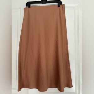 Rachel Zoe Copper-Brown A-Line Slip Skirt